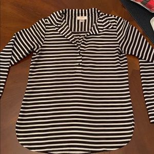 Black and white striped blouse